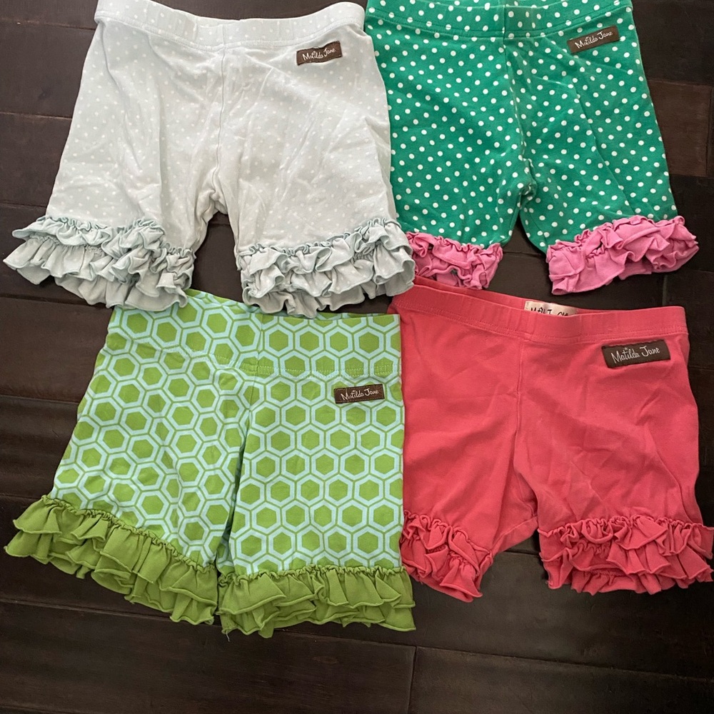 Matilda Jane Kids Ruffle Shorts Set - Greens,Pink, Light blue (play condition)
